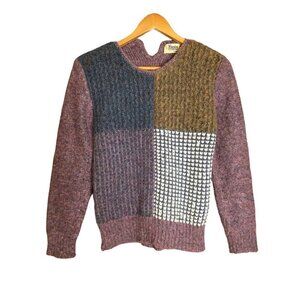 Vintage Empire Women’s Pullover Color Block Knit Sweater Long Sleeve Size Small